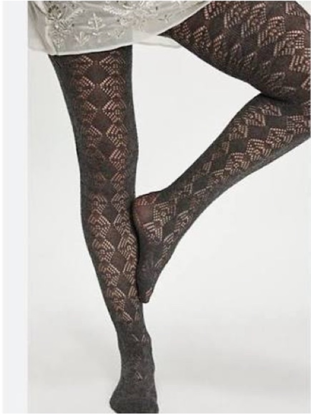 $38 msrp NWT free people pointelle whisper tights black size S-M